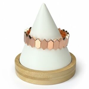 Rose Gold Hexagon Stretch Bracelet